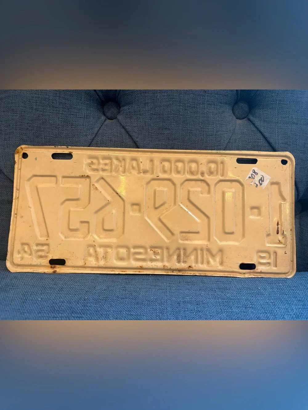 Vintage Minnesota License Plate Wall Decor 1954
